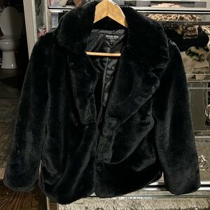 Black Faux Fur Coat